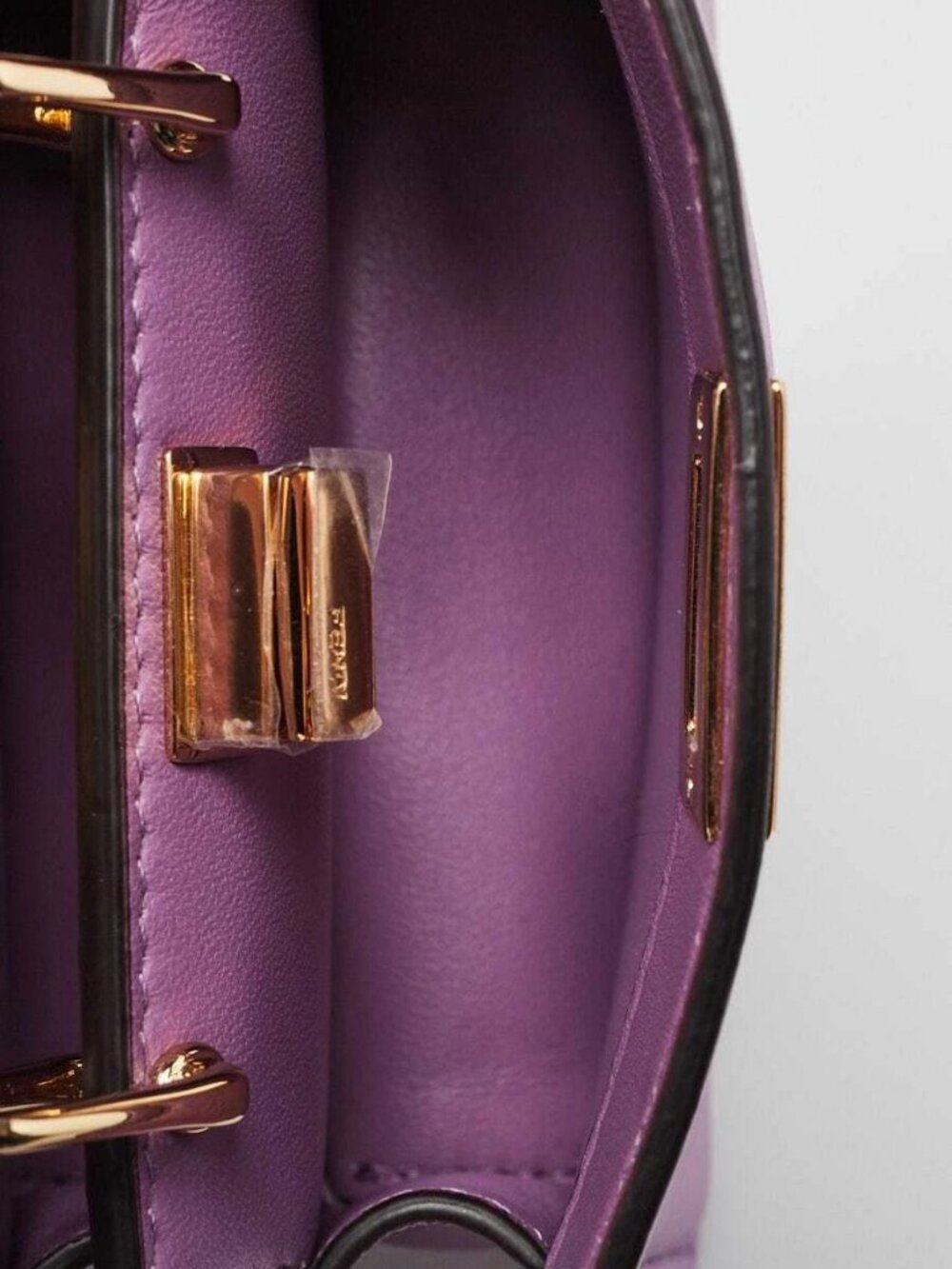 Fendi Purple Smooth Leather Nano Peekaboo Maxi Handle Bag - 7AS106 - Picture 8 of 11